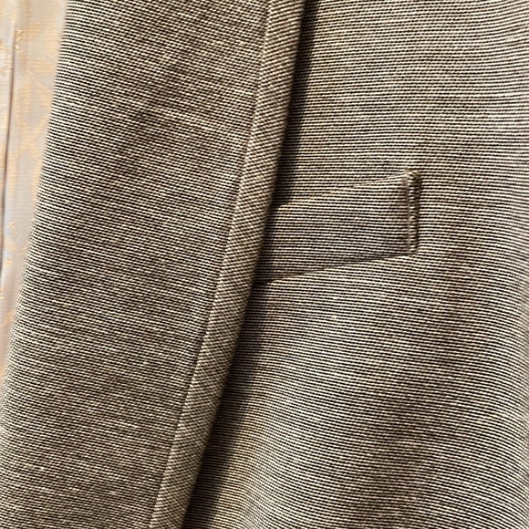 See next listing for matching pant. Taupe jacket w gorgeous gold brocade liner - Picture 5 of 6